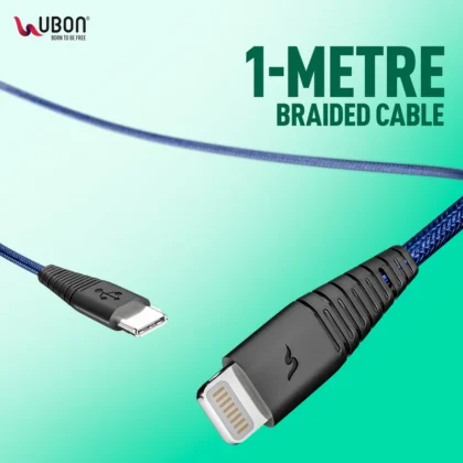 UBON WR-590 Deluxe C to iPH Cable: 35W Fast Charging for Effortless Power and Sync