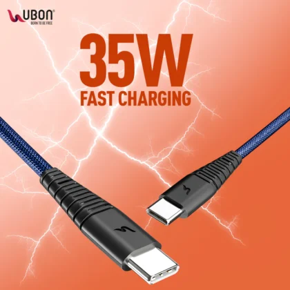 UBON WR-580 Deluxe C-to-C Braided Cable: Best for fast charging and data transfers